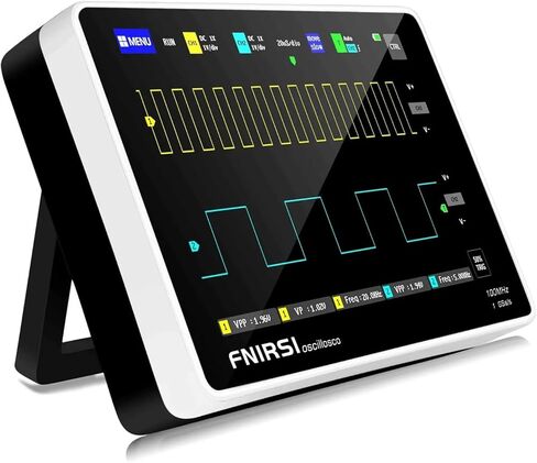 راسم الذبذبات الرقمي للكمبيوتر اللوحي 100 ميجا هرتز عرض النطاق الترددي، مجموعة راسم الذبذبات الرقمية المحمولة للتخزين 2 قناة، معدل أخذ العينات 1GSa/s، شاشة لمس TFT LCD مقاس 7 بوصات in Kuwait