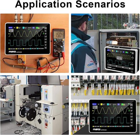 راسم الذبذبات الرقمي للكمبيوتر اللوحي 100 ميجا هرتز عرض النطاق الترددي، مجموعة راسم الذبذبات الرقمية المحمولة للتخزين 2 قناة، معدل أخذ العينات 1GSa/s، شاشة لمس TFT LCD مقاس 7 بوصات in Kuwait