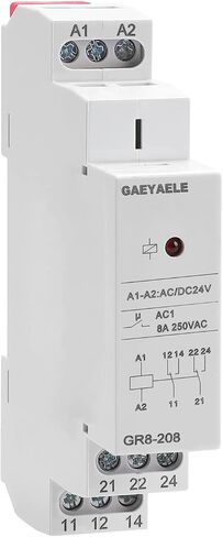 Intermediate Relay Auxiliary Relay 8A 2SPDT Din Rail Switch Relay(GR8-208,AC/DC 24V) in Saudi Arabia