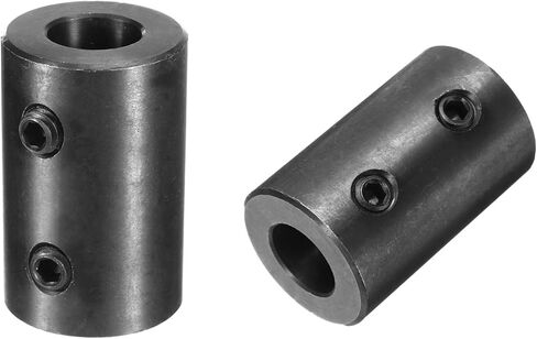 uxcell Shaft Coupling 5/8" Bore, 1-1/4" OD, 2" Length, Black Oxide Plated Steel Rigid Coupling, Motor Wheel Coupler, (2 Set Screws) in Kuwait