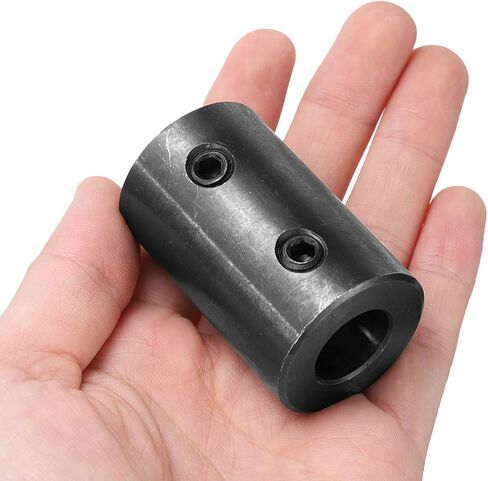 uxcell Shaft Coupling 5/8" Bore, 1-1/4" OD, 2" Length, Black Oxide Plated Steel Rigid Coupling, Motor Wheel Coupler, (2 Set Screws) in Kuwait