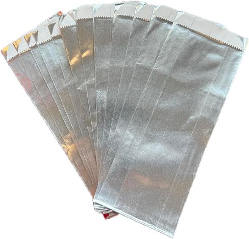 Silver Foil Hot Dog bags, 9" Unprinted Hot Dog Wrappers, Grease Resistance, Disposable Hot Bags for Keeping Food Hot and Mess Free (100) in Saudi Arabia