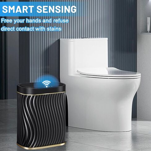 Bathroom Small Trash Can with Automatic Touchless Lid, 2.6 Gallon Smart Garbage Can in Saudi Arabia
