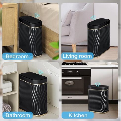 Bathroom Small Trash Can with Automatic Touchless Lid, 2.6 Gallon Smart Garbage Can in Saudi Arabia