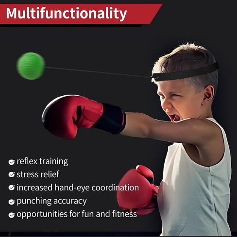 Generic Boxing Reflex Ball, 3 Difficulty Levels Boxing Ball with 2 Adjustable Headband,Boxing Training Punching Ball for Adult and Kids, Red in Saudi Arabia