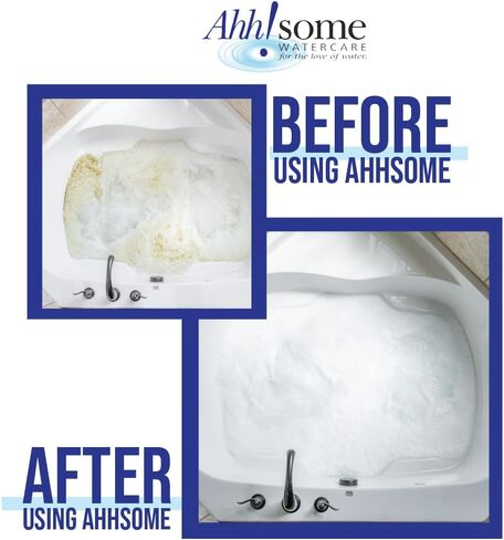 AhhSome 2 in 1 Jetted Tub & Hot Tub Cleaner Serum, Powerful Spa Bath, Hot Tub & Jetted Tub System Cleaning Solution for Jacuzzis & Whirlpools, 1 Gallon (64 Treatments), Professional Grade, Made in USA in Saudi Arabia