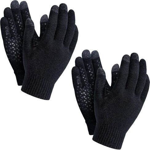 TSLA 2 Pack Men and Women Touch Screen Winter Gloves, Texting Anti-Slip Thermal Knit Gloves, Cold Weather Running Gloves in Saudi Arabia