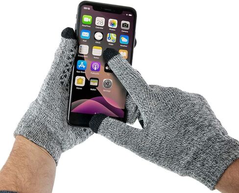 TSLA 2 حزمة من قفازات الشتاء للرجال والنساء التي تعمل باللمس، قفازات منسوجة حرارية مضادة للانزلاق، قفازات الجري في الطقس البارد in Kuwait