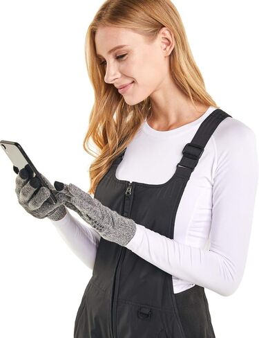 TSLA 2 حزمة من قفازات الشتاء للرجال والنساء التي تعمل باللمس، قفازات منسوجة حرارية مضادة للانزلاق، قفازات الجري في الطقس البارد in Kuwait