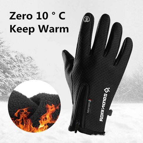 Winter Gloves for Men&Women Touch Screen Gloves Waterproof Warm Fleece Gloves Driving Running Cycling Cold Weather Gloves in Saudi Arabia