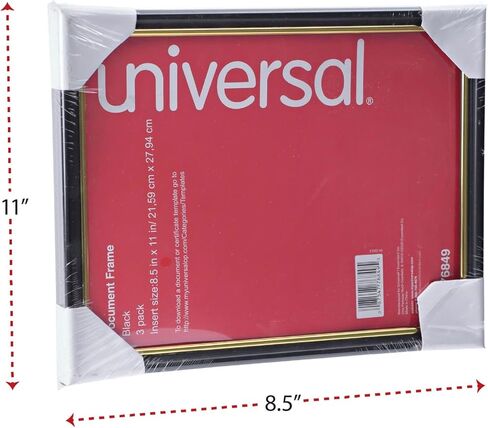إطار عالمي 76849 بلاستيكي سهل التركيب لـ 8 1/2 × 11 إدراج، 3/عبوة، أسود (UNV76849) in Saudi Arabia
