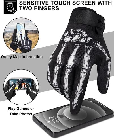 RIGWARL Touchscreen Non-Slip Skeleton Motorcycle Gloves for Men and Women, Joker Gloves for Cycling, Dirt Bike, Mountain Bike and Riding in Saudi Arabia