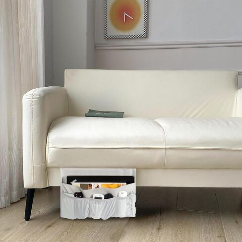 WOMACO Bedside Storage Caddy, Bed Side Pocket Organzier Remote Control Holder for Phones, Magazines, Tablets, Accessories - Medium, Gray in Saudi Arabia