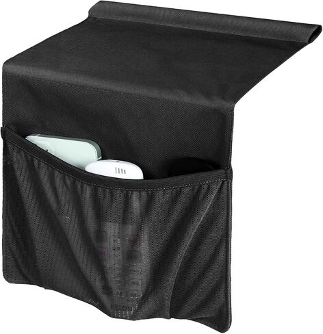 WOMACO Bedside Storage Caddy, Bed Side Pocket Organzier Remote Control Holder for Phones, Magazines, Tablets, Accessories - Medium, Gray in Saudi Arabia