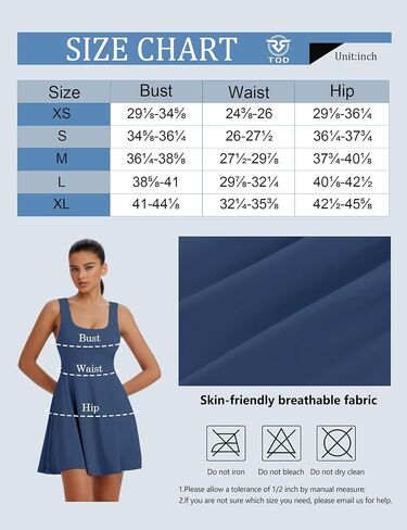TQD Women's Athletic Tennis Dress with Built in Shorts and Bra Golf Exercise Activewear Workout Active Dress with Pockets in Saudi Arabia