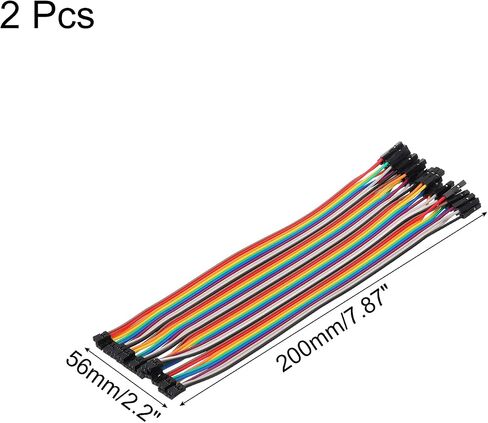 MECCANIXITY 2.0MM(2P) Female to 2.54MM(1P) Female Breadboard Jumper Wire 2.54MM Pitch Ribbon Cable 20cm Long Electronics Breadboard Ribbon Cables for Breadboard Electronic Projects Pack of 2 in Saudi Arabia