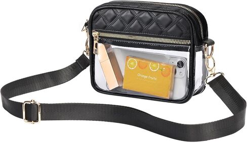 حقيبة شفافة من HULISEN لمناسبات الاستاد، محافظ شفافة للنساء، حقيبة كروس شفافة للحفلات الموسيقية، يوم الألعاب، معتمدة من المهرجانات in Kuwait