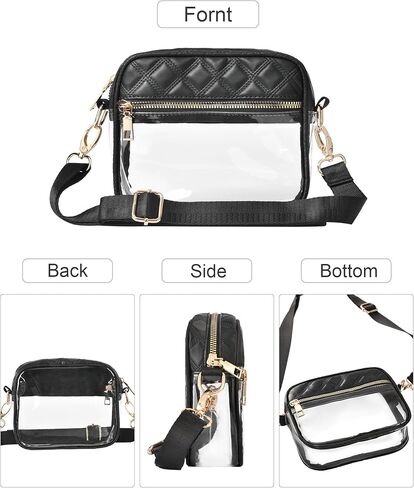 حقيبة شفافة من HULISEN لمناسبات الاستاد، محافظ شفافة للنساء، حقيبة كروس شفافة للحفلات الموسيقية، يوم الألعاب، معتمدة من المهرجانات in Kuwait