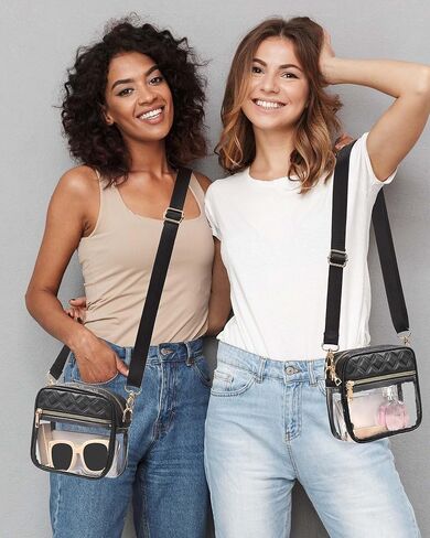 حقيبة شفافة من HULISEN لمناسبات الاستاد، محافظ شفافة للنساء، حقيبة كروس شفافة للحفلات الموسيقية، يوم الألعاب، معتمدة من المهرجانات in Kuwait