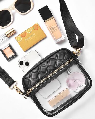 حقيبة شفافة من HULISEN لمناسبات الاستاد، محافظ شفافة للنساء، حقيبة كروس شفافة للحفلات الموسيقية، يوم الألعاب، معتمدة من المهرجانات in Kuwait