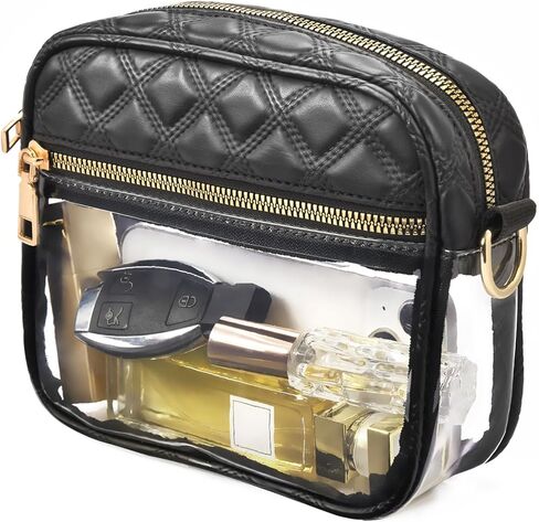 حقيبة شفافة من HULISEN لمناسبات الاستاد، محافظ شفافة للنساء، حقيبة كروس شفافة للحفلات الموسيقية، يوم الألعاب، معتمدة من المهرجانات in Kuwait