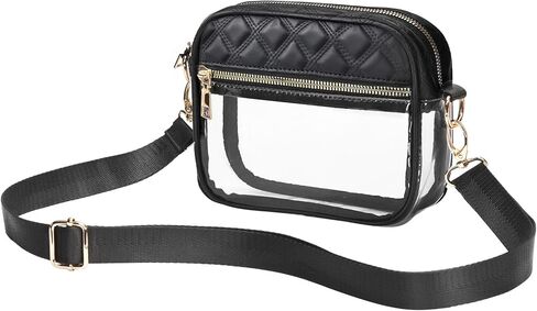 حقيبة شفافة من HULISEN لمناسبات الاستاد، محافظ شفافة للنساء، حقيبة كروس شفافة للحفلات الموسيقية، يوم الألعاب، معتمدة من المهرجانات in Kuwait