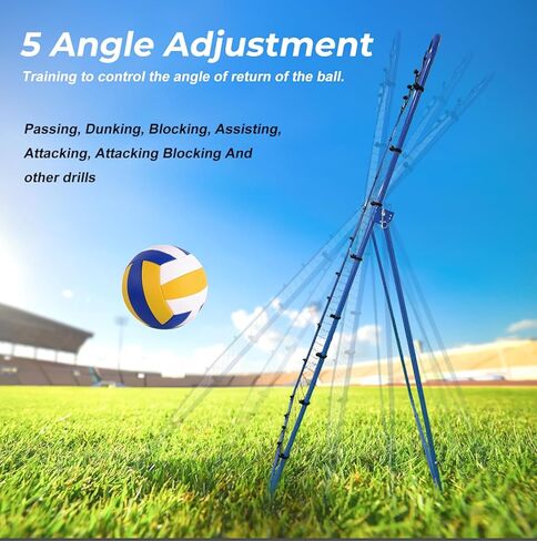 Volleyball Rebounder Net 4x7ft, 5 Rebound Angles Volleyball Bounce Back Net, includes:U-Shaped Fixed Anchor Neon Target and Bungee Cords for Practicing Volleying in Saudi Arabia