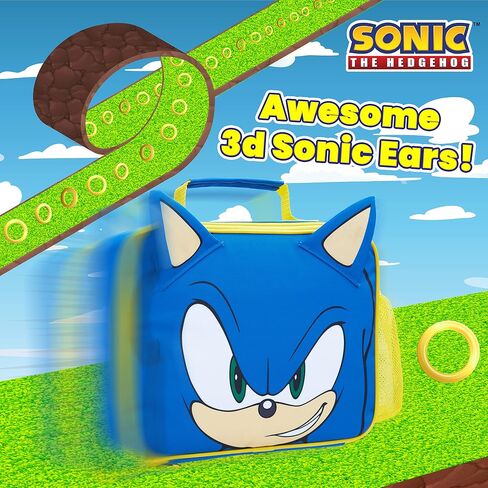 Sonic The Hedgehog Lunch Box Kids Insulated Lunch Bag for Boys (Blue/Yellow) in Saudi Arabia