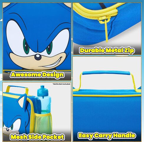 Sonic The Hedgehog Lunch Box Kids Insulated Lunch Bag for Boys (Blue/Yellow) in Saudi Arabia