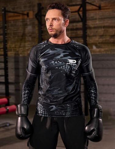 Men's UPF 50+ Long Sleeve Compression Shirt Sport Rashguard Shirt Quick Dry Athletic Workout Shirt in Saudi Arabia