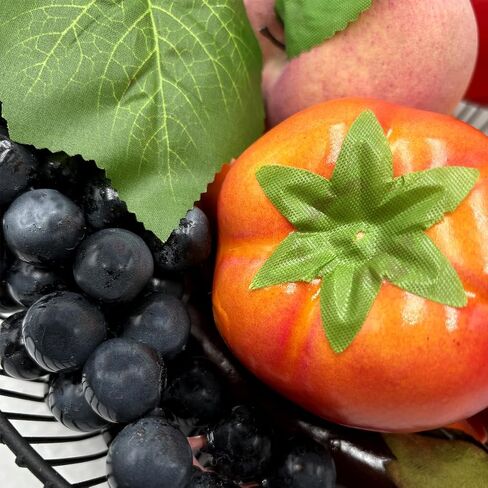 11PCS Fake Vegetable Artistic Plastic Fruits Potatoes Tomatoes Grapes Peaches Eggplants Sweet Peppers Carrots Corn Apples Lemons Home Kitchen Party Decoration Christmas Photography Props in Saudi Arabia