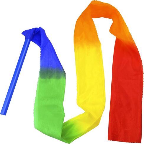 59 بوصة طويلة الحرير قوس قزح الشريط الرقص الشرقي الشريط الجمباز الإيقاعي يانغكو الرقص اللافتات ريباند باتون التدوير قضيب in Kuwait