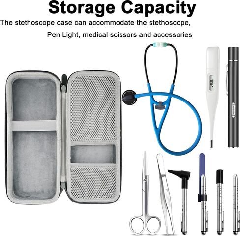 Hard Stethoscope Case,EVA Stethoscope Bag Carrying Case Fit for Home Medical Nurses Doctor Stethoscope and Accessories(Grey) in Saudi Arabia