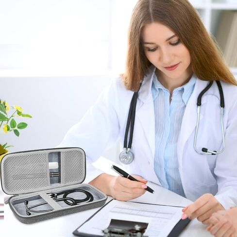 Hard Stethoscope Case,EVA Stethoscope Bag Carrying Case Fit for Home Medical Nurses Doctor Stethoscope and Accessories(Grey) in Saudi Arabia