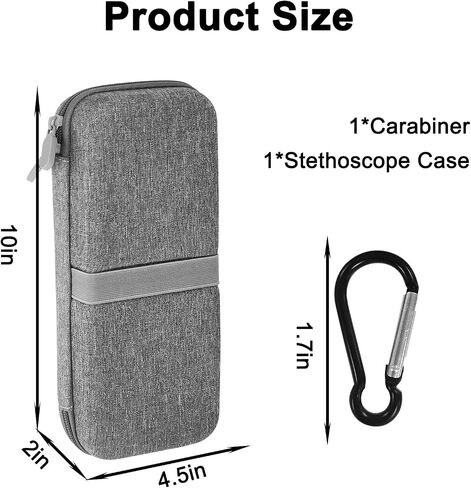 Hard Stethoscope Case,EVA Stethoscope Bag Carrying Case Fit for Home Medical Nurses Doctor Stethoscope and Accessories(Grey) in Saudi Arabia