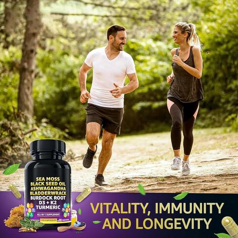 Dandy Decor من Ko & Co Sea Moss 3000mg زيت الحبة السوداء 2000mg Ashwagandha 1000mg الكركم 1000mg Bladderwrack 1000mg الأرقطيون 1000mg وفيتامين C وD3 in Kuwait