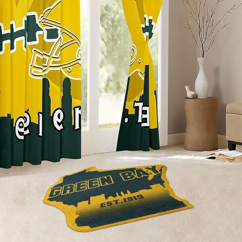 City Classic Team Year Football Bath Rug Football Color Style Floor Mat Door Mat for Football Fans Gifts, 29.52""*31.49"", Green Bay in Saudi Arabia