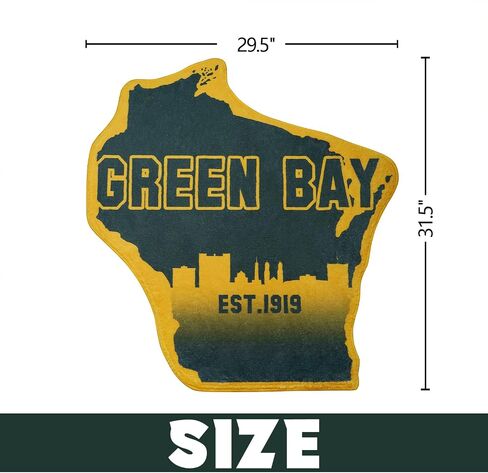 City Classic Team Year Football Bath Rug Football Color Style Floor Mat Door Mat for Football Fans Gifts, 29.52""*31.49"", Green Bay in Saudi Arabia