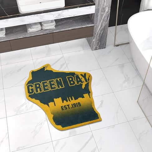 City Classic Team Year Football Bath Rug Football Color Style Floor Mat Door Mat for Football Fans Gifts, 29.52""*31.49"", Green Bay in Saudi Arabia