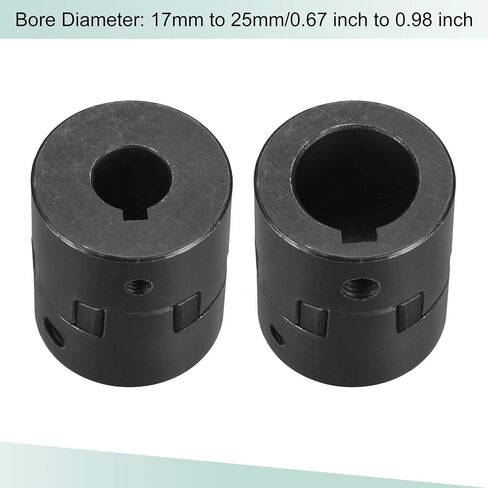 MECCANIXITY Flexible Coupling Shaft 17mm to 25mm 51mm x 44mm Motor Coupler Joint in Saudi Arabia