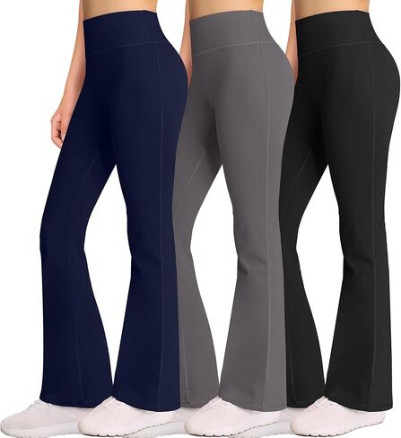 Girl Flare Yoga Pants for Athleic Dance (3 Pack) in Saudi Arabia