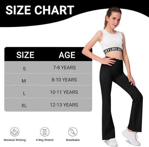 Girl Flare Yoga Pants for Athleic Dance (3 Pack) in Saudi Arabia