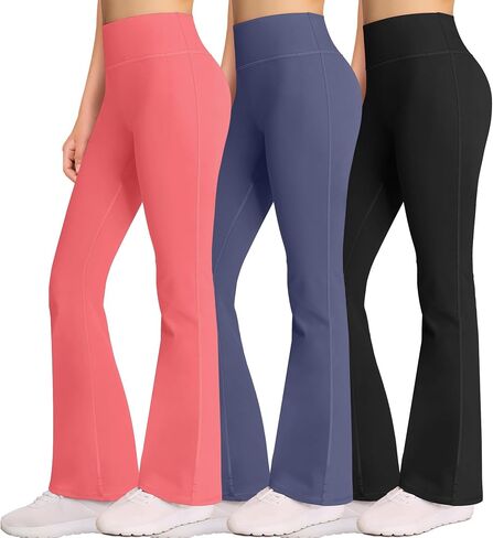 Girl Flare Yoga Pants for Athleic Dance (3 Pack) in Saudi Arabia