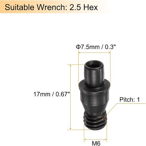 مجموعة مسامير من الفولاذ الكربوني M6x17-1 من uxcell لحامل أدوات مخرطة CNC من الكربيد، 10 قطع in Saudi Arabia
