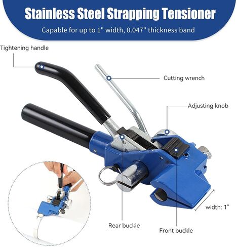 Stainless Steel Packaging Strapping Banding Tensioner Kit, 3/4" x 200 Feet Stainless Steel 304 Banding Coil, 200 Pieces Ear-Lokt Buckles. Complete Packaging Strapping Solution in Saudi Arabia