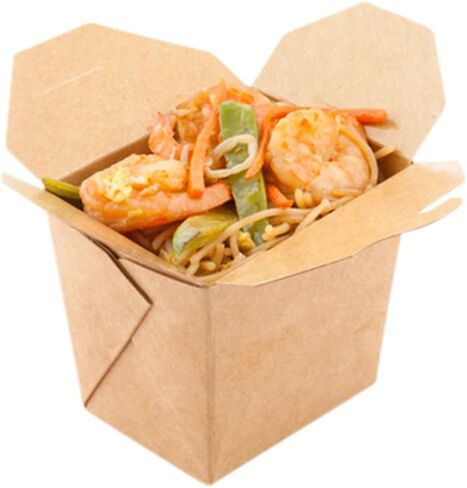 Restaurantware Bio Tek 8 Ounce Chinese Take Out Boxes 25 Greaseproof Food To Go Boxes - Tab-Lock Microwavable Kraft Paper Take Home Boxes Disposable For Restaurants Catering And Parties in Saudi Arabia
