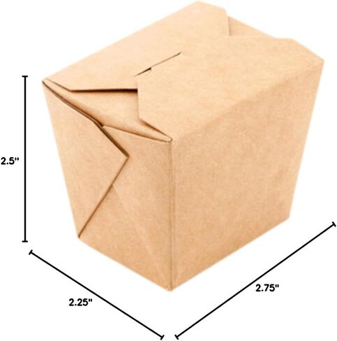Restaurantware Bio Tek 8 Ounce Chinese Take Out Boxes 25 Greaseproof Food To Go Boxes - Tab-Lock Microwavable Kraft Paper Take Home Boxes Disposable For Restaurants Catering And Parties in Saudi Arabia