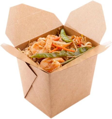 Restaurantware Bio Tek 8 Ounce Chinese Take Out Boxes 25 Greaseproof Food To Go Boxes - Tab-Lock Microwavable Kraft Paper Take Home Boxes Disposable For Restaurants Catering And Parties in Saudi Arabia