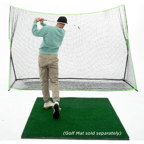 Hitting Net 10' x 7' Knotless Golf Net for Indoor and Outdoor Practice - Arrives Ready to Assemble and Use