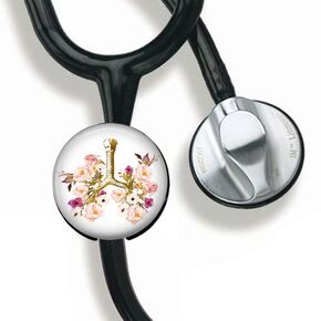CHNLML Stethoscope Name Tag Nurse Doctor Stethoscope ID Tag Customized Steth ID Tag (Floral Pelvis Art)